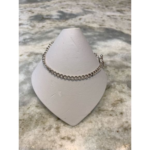 .925 Sterling Silver Chain Bracelet #classic - Picture 1 of 4